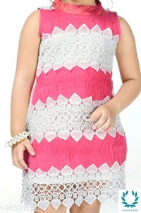 Linotex Girls Party Festival kids Dress - 8-9 Years, Pink